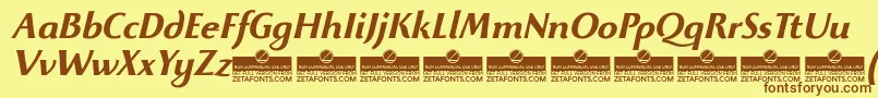 BeatrixantiquaBolditalicTrial Font – Brown Fonts on Yellow Background