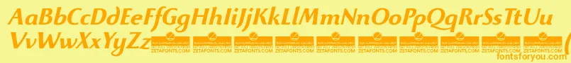 BeatrixantiquaBolditalicTrial Font – Orange Fonts on Yellow Background