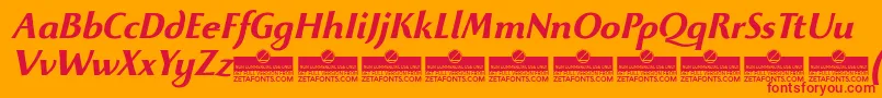 BeatrixantiquaBolditalicTrial Font – Red Fonts on Orange Background
