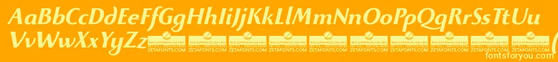 BeatrixantiquaBolditalicTrial Font – Yellow Fonts on Orange Background