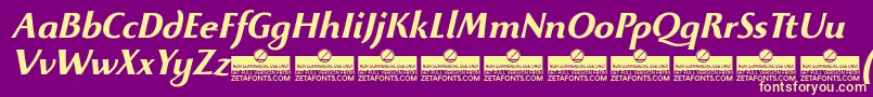 BeatrixantiquaBolditalicTrial Font – Yellow Fonts on Purple Background