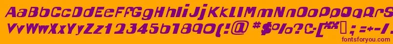 Czcionka Quel – fioletowe czcionki na pomarańczowym tle