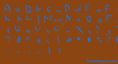 Qwikn font – Blue Fonts On Brown Background