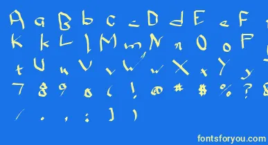 Qwikn font – Yellow Fonts On Blue Background