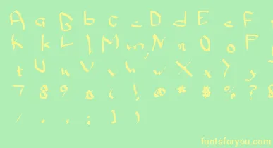 Qwikn font – Yellow Fonts On Green Background