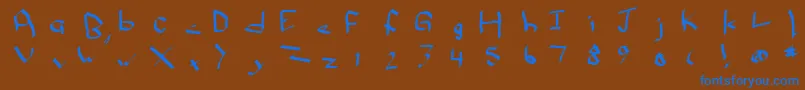 Weitere Informationen zur Qwikn-Schriftart Qwikn-Schriftart – Blaue Schriften auf braunem Hintergrund