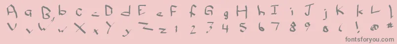 Fonte Qwikn – fontes cinzas em um fundo rosa