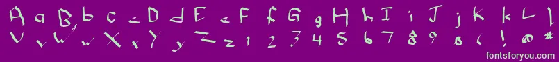 Fonte Qwikn – fontes verdes em um fundo violeta