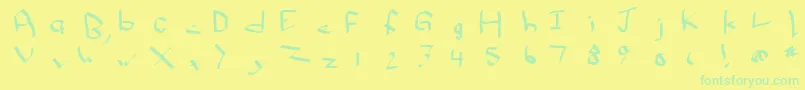 Qwikn Font – Green Fonts on Yellow Background