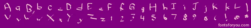 Qwikn-Schriftart – Rosa Schriften auf violettem Hintergrund