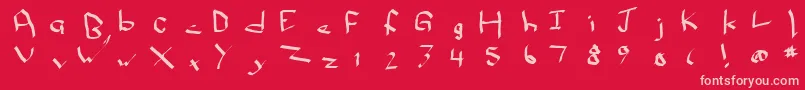 フォントQwikn – 赤い背景にピンクのフォント
