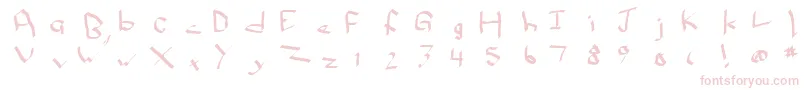 Fonte Qwikn – fontes rosa em um fundo branco