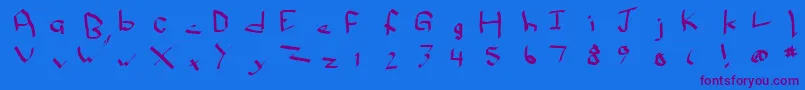 フォントQwikn – 紫色のフォント、青い背景