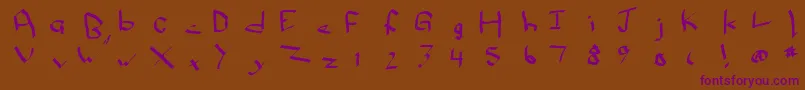 Qwikn-Schriftart – Violette Schriften auf braunem Hintergrund