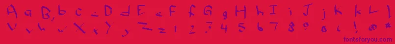 Qwikn-Schriftart – Violette Schriften auf rotem Hintergrund