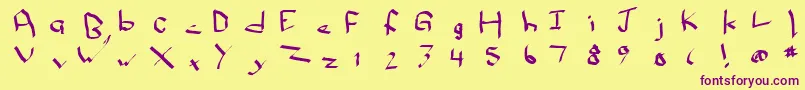 Qwikn-Schriftart – Violette Schriften auf gelbem Hintergrund