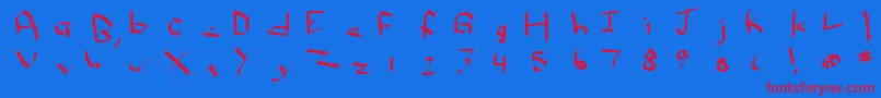 Qwikn Font – Red Fonts on Blue Background