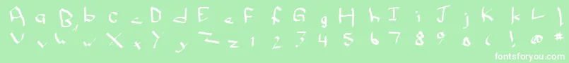 フォントQwikn – 緑の背景に白い文字