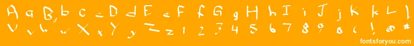 Qwikn-Schriftart – Weiße Schriften auf orangefarbenem Hintergrund