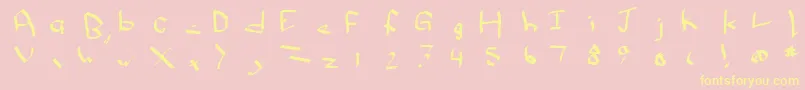 Qwikn-Schriftart – Gelbe Schriften auf rosa Hintergrund