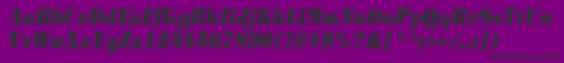 Шрифт TimpaniHeavyItalicCn – чёрные шрифты на фиолетовом фоне