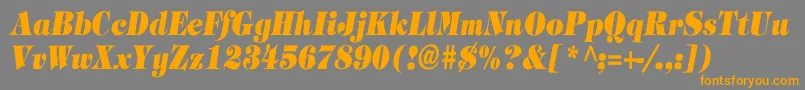 TimpaniHeavyItalicCn Font – Orange Fonts on Gray Background