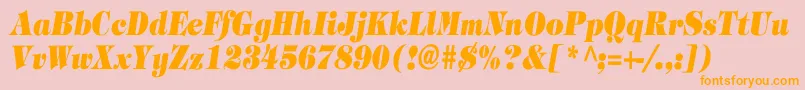 TimpaniHeavyItalicCn Font – Orange Fonts on Pink Background