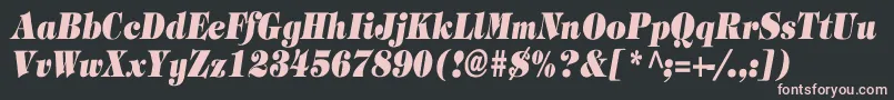 TimpaniHeavyItalicCn Font – Pink Fonts on Black Background