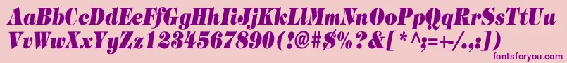 TimpaniHeavyItalicCn Font – Purple Fonts on Pink Background