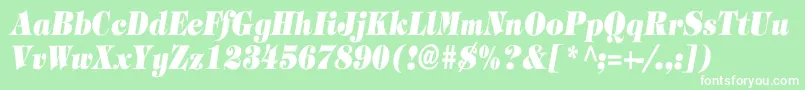 TimpaniHeavyItalicCn Font – White Fonts on Green Background