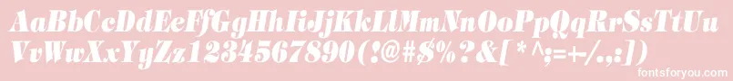 フォントTimpaniHeavyItalicCn – ピンクの背景に白い文字