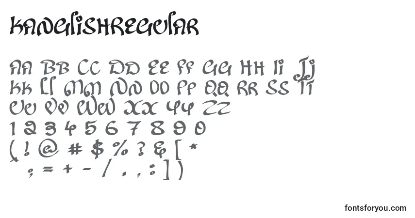 A fonte KanglishRegular – alfabeto, números, caracteres especiais