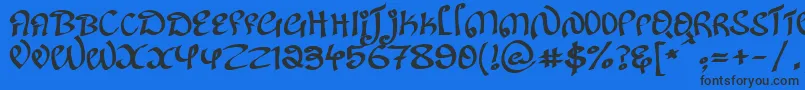 KanglishRegular Font – Black Fonts on Blue Background