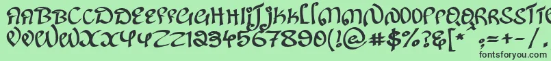 フォントKanglishRegular – 緑の背景に黒い文字