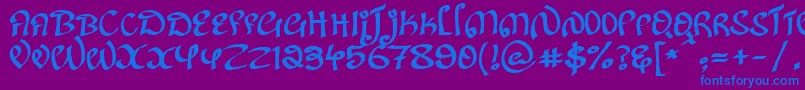 KanglishRegular Font – Blue Fonts on Purple Background