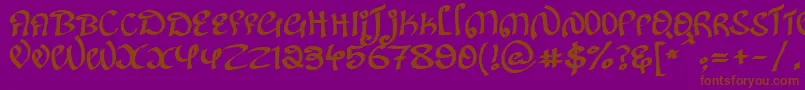 KanglishRegular Font – Brown Fonts on Purple Background