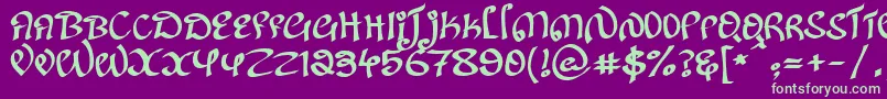 KanglishRegular Font – Green Fonts on Purple Background