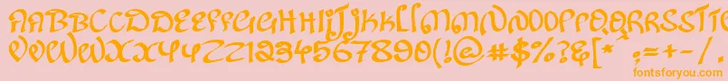 KanglishRegular Font – Orange Fonts on Pink Background