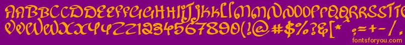 KanglishRegular Font – Orange Fonts on Purple Background