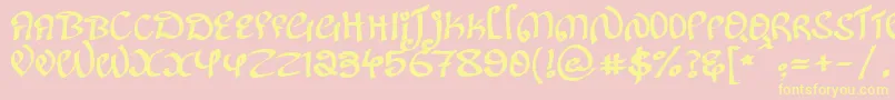 KanglishRegular Font – Yellow Fonts on Pink Background