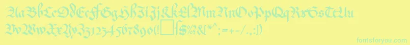 MaGkursiv2Db Font – Green Fonts on Yellow Background