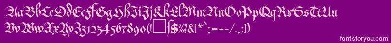 MaGkursiv2Db-Schriftart – Rosa Schriften auf violettem Hintergrund