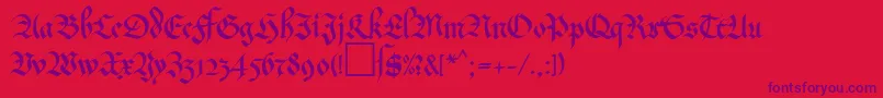 MaGkursiv2Db Font – Purple Fonts on Red Background