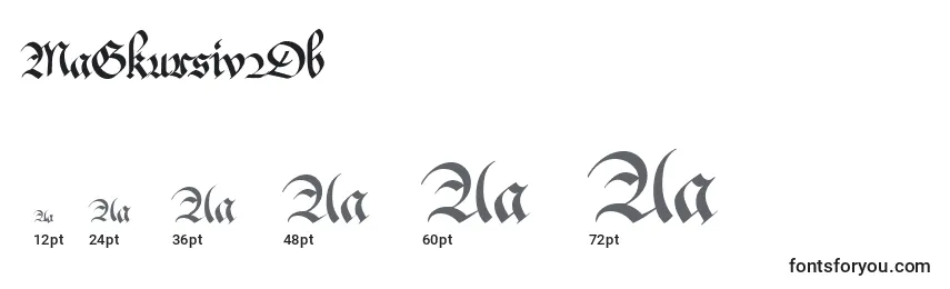 Размеры шрифта MaGkursiv2Db
