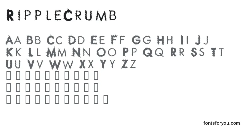 RippleCrumb Font – alphabet, numbers, special characters
