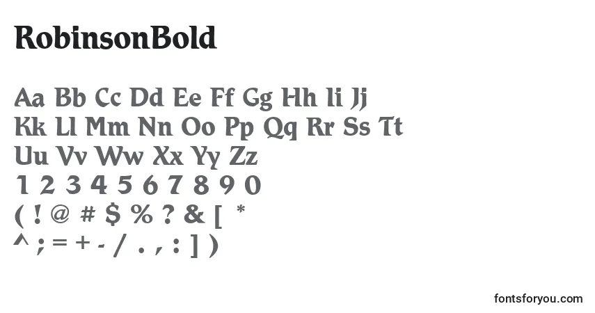 Schriftart RobinsonBold – Alphabet, Zahlen, spezielle Symbole