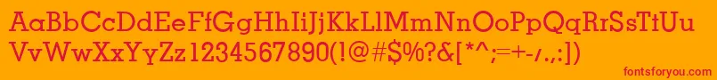 MissouriLightRegular Font – Red Fonts on Orange Background