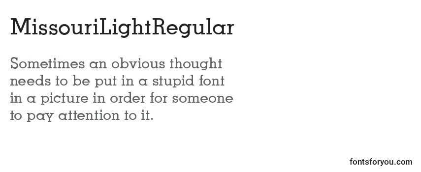 MissouriLightRegular Font