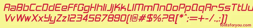LoganfiveItalic Font – Red Fonts on Yellow Background