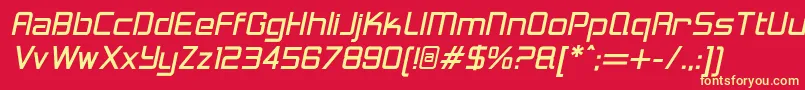 LoganfiveItalic Font – Yellow Fonts on Red Background
